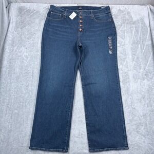 NWT J Crew Full Length Wide Leg Button Fly Jeans 40x32 Women 35T All Day Stretch